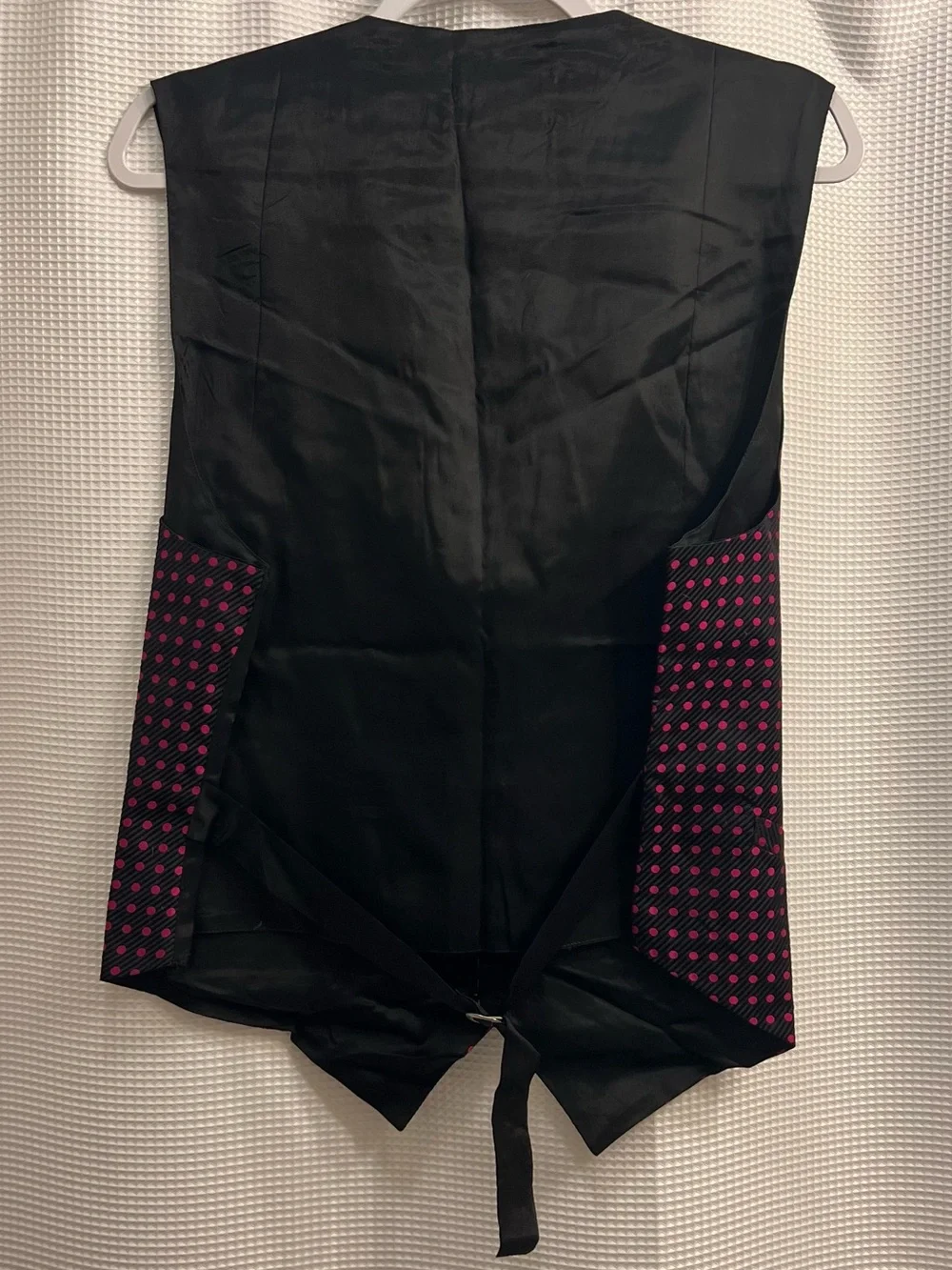 Vintage 90s/00s Black & Fuchsia Polka Dot Men's Vest